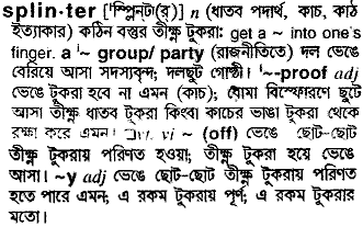 Splinter meaning in bengali