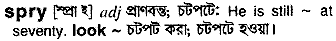 Spry meaning in bengali