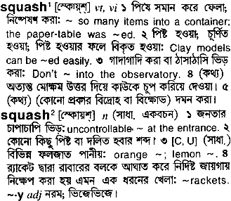 Squash meaning in bengali