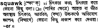 Squawk meaning in bengali