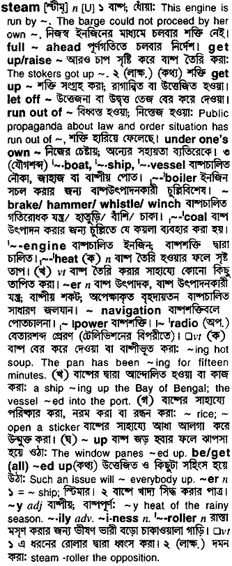 Steam meaning in bengali