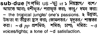 Subdue meaning in bengali