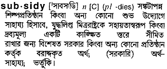 Subsidy meaning in bengali