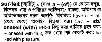 Surfeit meaning in bengali