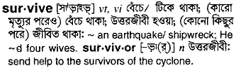 Survive meaning in bengali