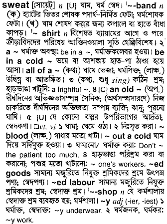 Sweat meaning in bengali