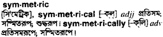 Symmetric meaning in bengali