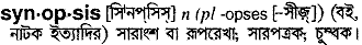 Synopsis meaning in bengali