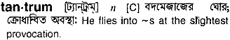 Tantrum meaning in bengali