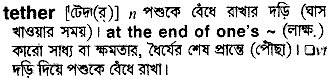 Tether meaning in bengali