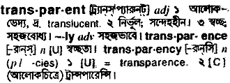 Transparent meaning in bengali