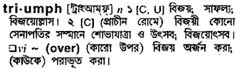 Triumph meaning in bengali