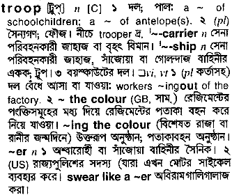 Troop meaning in bengali