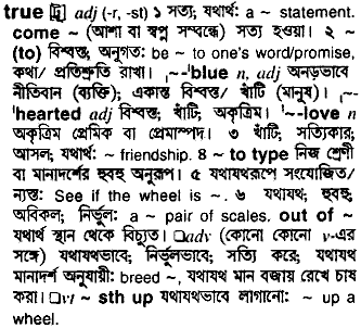 True meaning in bengali