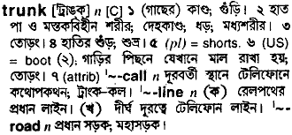 Trunk meaning in bengali