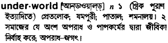 Underworld meaning in bengali