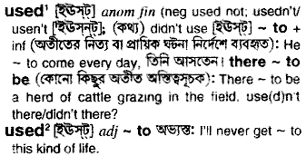 Used meaning in bengali