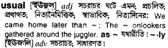 Usual meaning in bengali