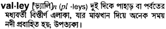 Valley meaning in bengali