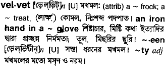 Velvet meaning in bengali