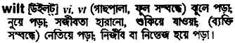 Wilt meaning in bengali